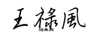 王正良王禄风行书个性签名怎么写