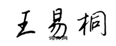 王正良王易桐行书个性签名怎么写