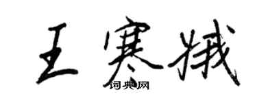 王正良王寒娥行书个性签名怎么写