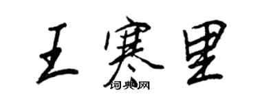 王正良王寒里行书个性签名怎么写
