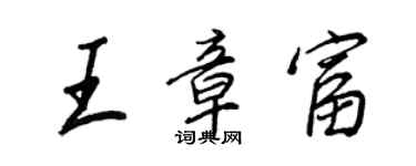 王正良王章富行书个性签名怎么写