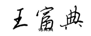 王正良王富典行书个性签名怎么写