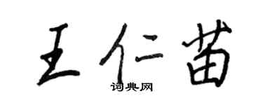 王正良王仁苗行书个性签名怎么写