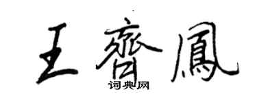 王正良王齐凤行书个性签名怎么写