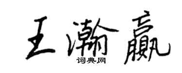 王正良王瀚赢行书个性签名怎么写