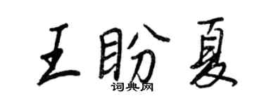 王正良王盼夏行书个性签名怎么写
