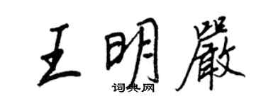 王正良王明严行书个性签名怎么写