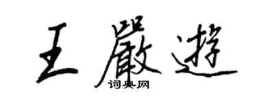王正良王严游行书个性签名怎么写