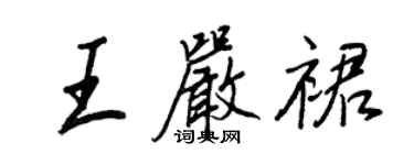 王正良王严裙行书个性签名怎么写