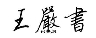 王正良王严书行书个性签名怎么写