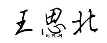 王正良王思北行书个性签名怎么写