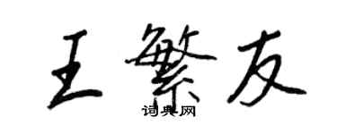 王正良王繁友行书个性签名怎么写