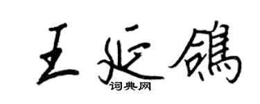 王正良王延鸽行书个性签名怎么写