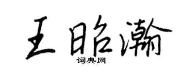 王正良王昭瀚行书个性签名怎么写