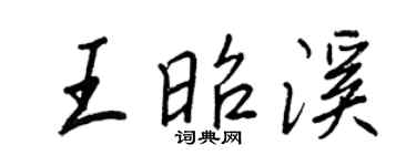 王正良王昭溪行书个性签名怎么写