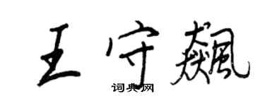 王正良王守飚行书个性签名怎么写