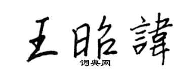 王正良王昭讳行书个性签名怎么写