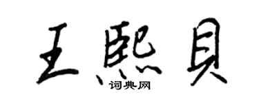 王正良王熙贝行书个性签名怎么写