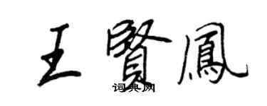 王正良王贤凤行书个性签名怎么写