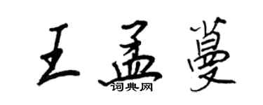 王正良王孟蔓行书个性签名怎么写