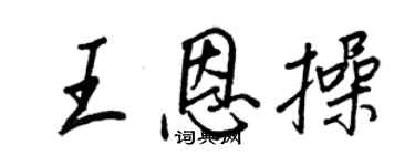 王正良王恩操行书个性签名怎么写