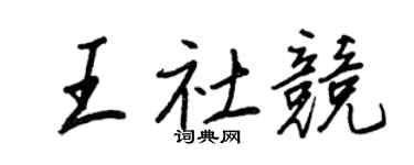 王正良王社竞行书个性签名怎么写