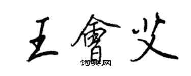 王正良王会艾行书个性签名怎么写