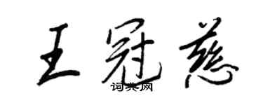 王正良王冠慈行书个性签名怎么写