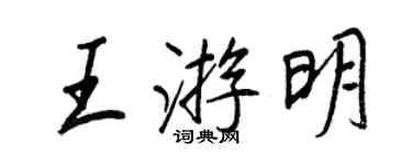 王正良王游明行书个性签名怎么写