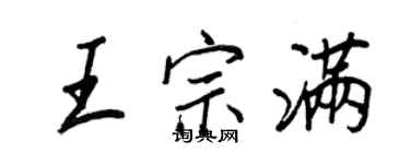 王正良王宗满行书个性签名怎么写