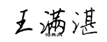 王正良王满湛行书个性签名怎么写