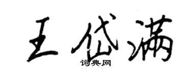 王正良王岱满行书个性签名怎么写