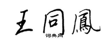 王正良王同凤行书个性签名怎么写