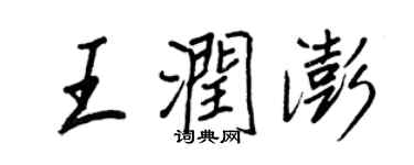 王正良王润澎行书个性签名怎么写
