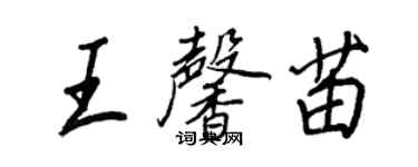 王正良王馨苗行书个性签名怎么写