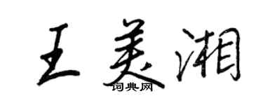 王正良王美湘行书个性签名怎么写