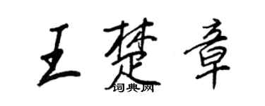 王正良王楚章行书个性签名怎么写