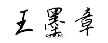 王正良王墨章行书个性签名怎么写