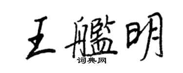 王正良王舰明行书个性签名怎么写