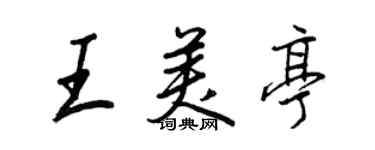 王正良王美亭行书个性签名怎么写