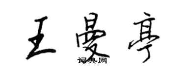 王正良王曼亭行书个性签名怎么写