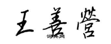 王正良王善营行书个性签名怎么写