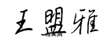王正良王盟雅行书个性签名怎么写
