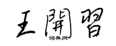 王正良王开习行书个性签名怎么写