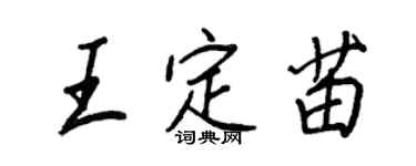 王正良王定苗行书个性签名怎么写