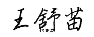 王正良王舒苗行书个性签名怎么写