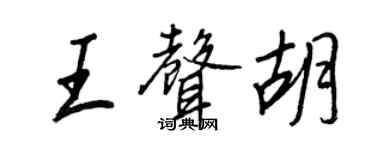王正良王声胡行书个性签名怎么写