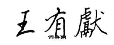 王正良王有献行书个性签名怎么写
