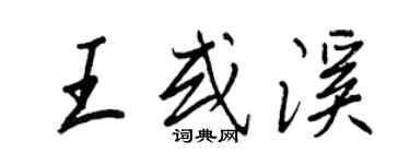 王正良王或溪行书个性签名怎么写