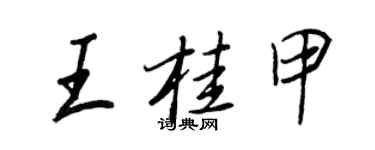 王正良王桂甲行书个性签名怎么写